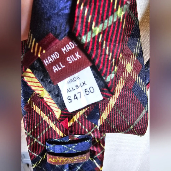 VTG Museum Artifacts 100% Men’s Silk Handmade Tie Golfing Sportswear - Picture 5 of 9